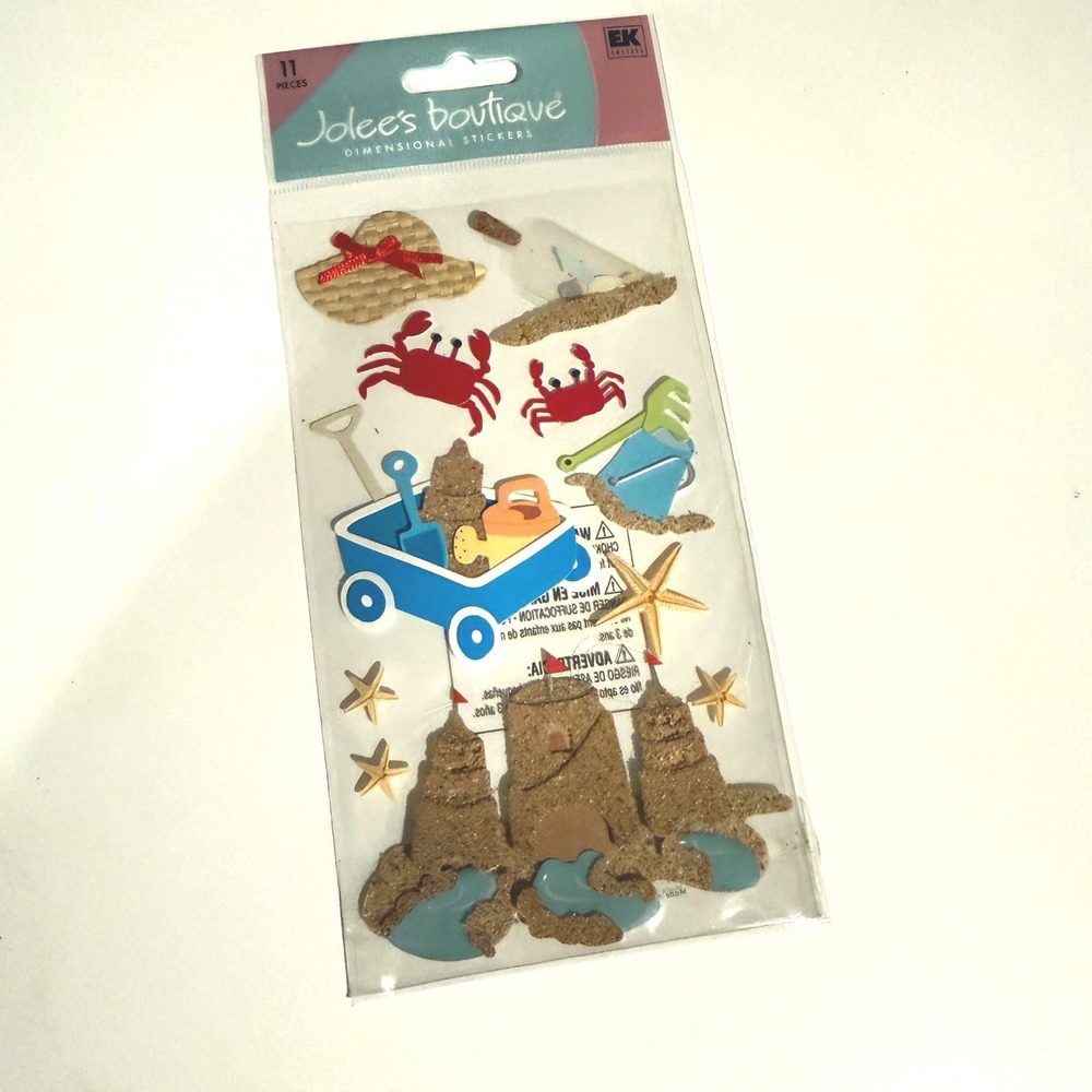 Jolee's Boutique Dimensional Stickers Sand Theme Beach Sandcastle 11pc SPJBLG262